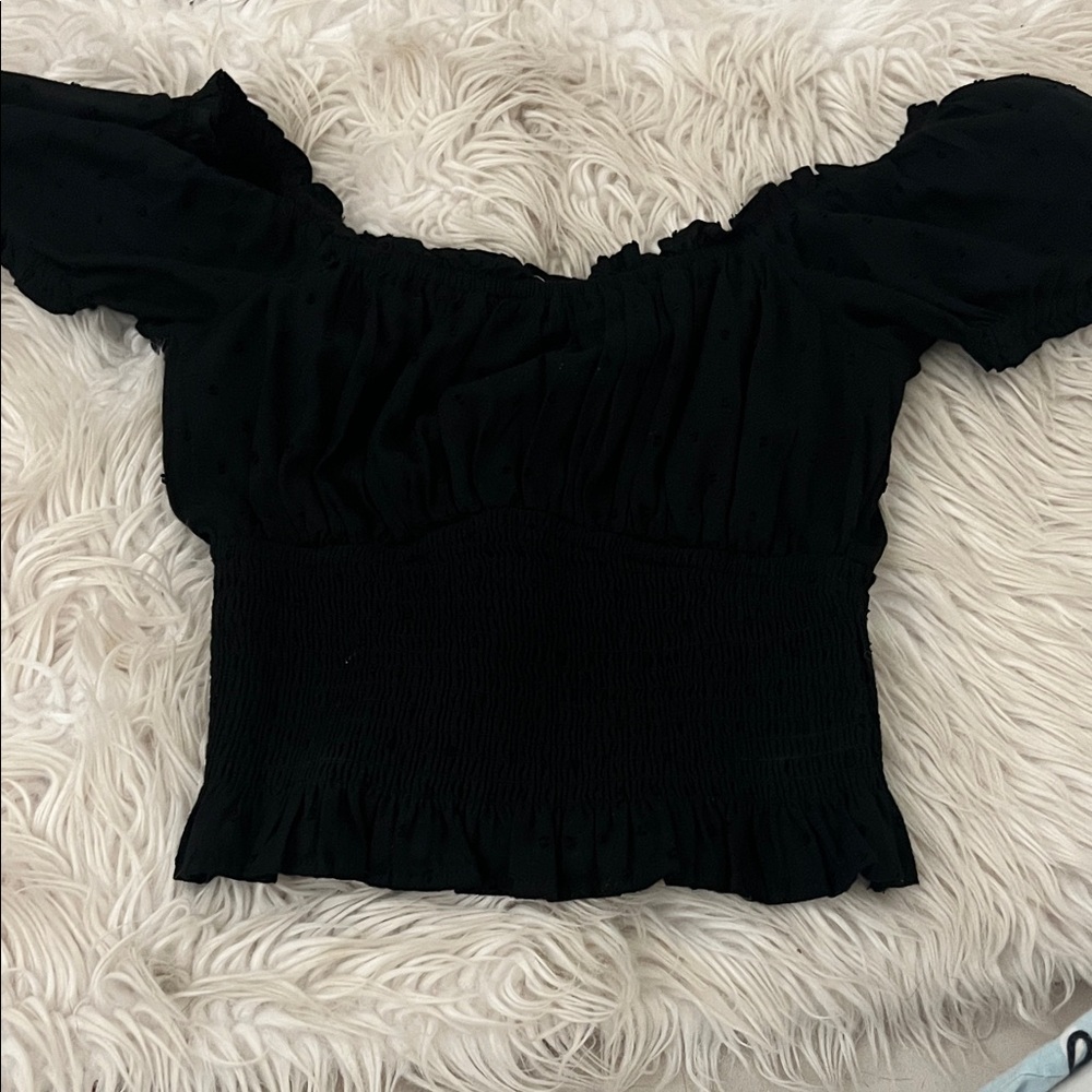 Hollister Black Off-Shoulder Elegant Top